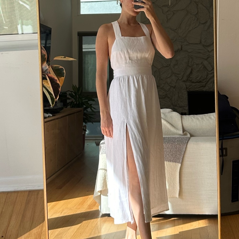 Reformation white linen dress